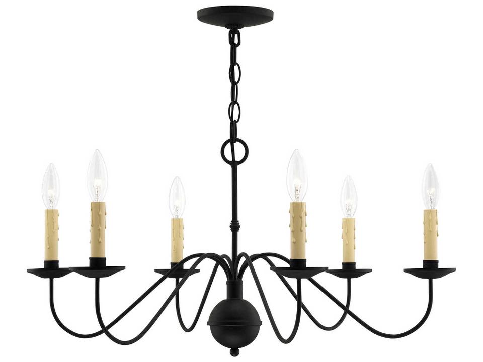 Heritage 6-Light Candelabra Chandelier in Black