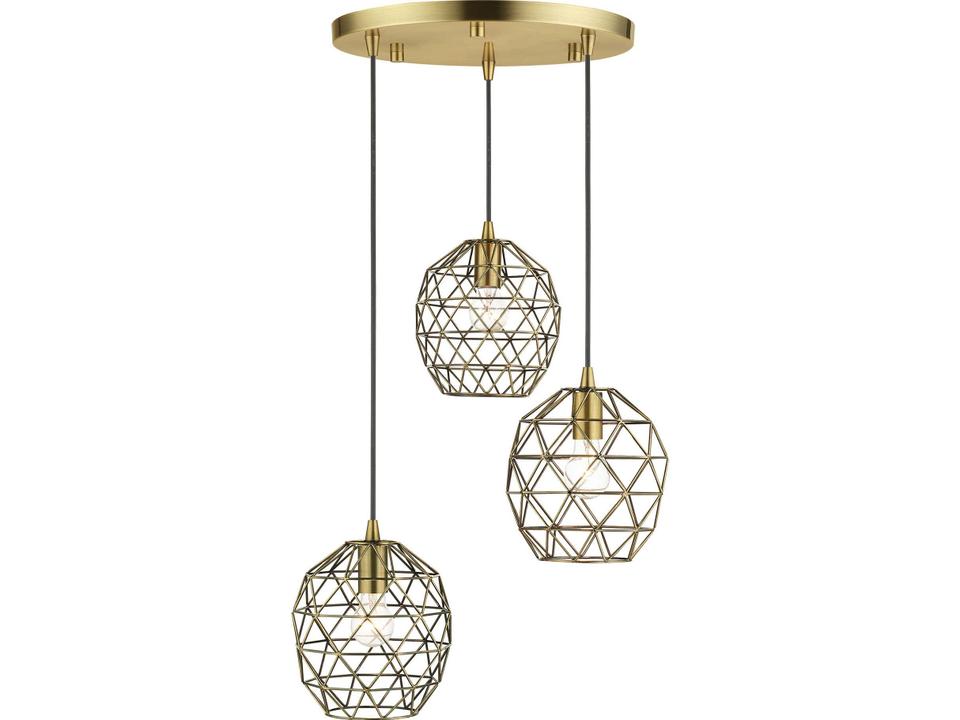 Paxten 3-Light Antique Brass Bell Pendant