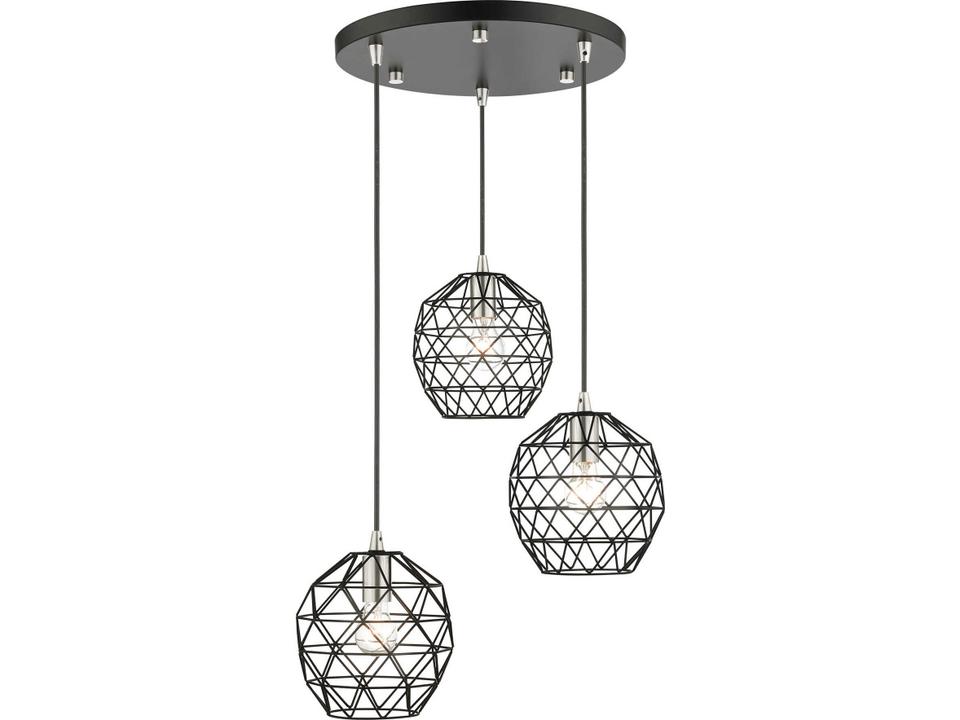 Paxten 3-Light Black Bell Pendant