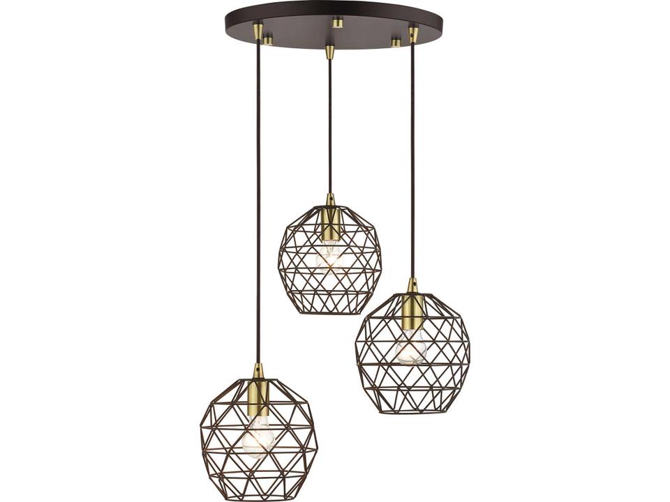 Paxten 3-Light Bronze Bell Pendant
