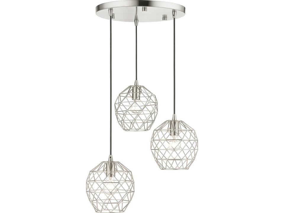 Paxten 3-Light Brushed Nickel Bell Pendant
