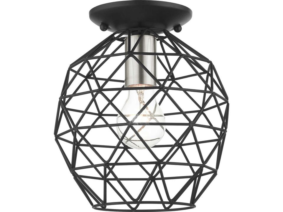 Paxten 1-Light Black Bell Semi Flush Mount