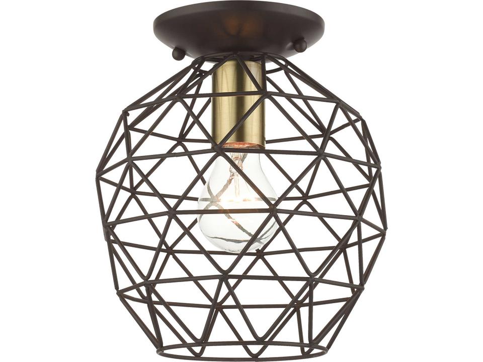 Paxten 1-Light Bronze Bell Semi Flush Mount