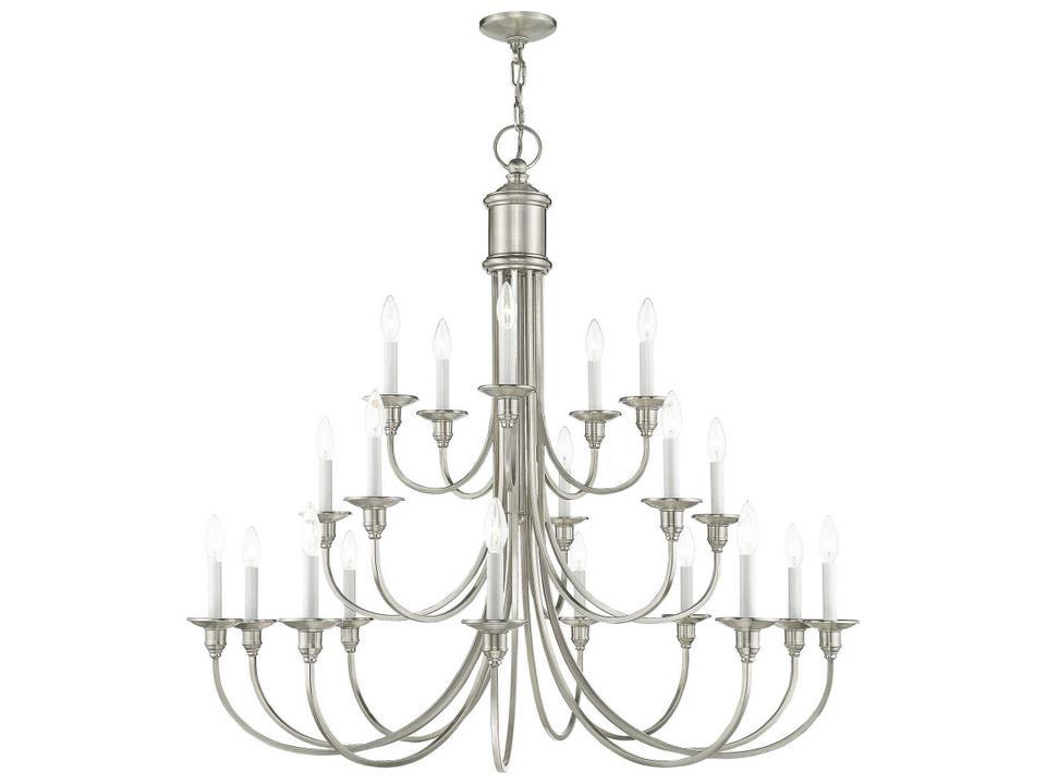 20-Light Cranford Foyer Chandelier in Brushed Nickel