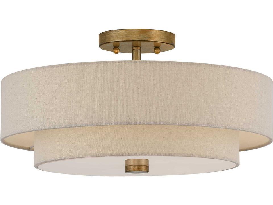 Bellingham 4-Light Antique Gold Leaf Linear Semi Flush Mount