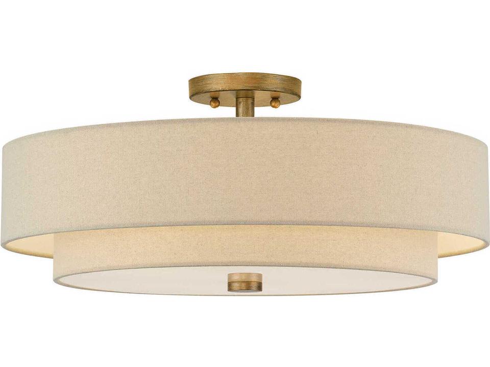 Bellingham 5-Light Drum Semi-Flush Mount in Antique Gold Leaf