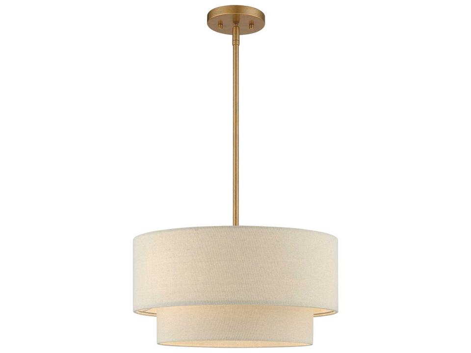 Bellingham 3-Light Antique Gold Leaf Tiered Pendant