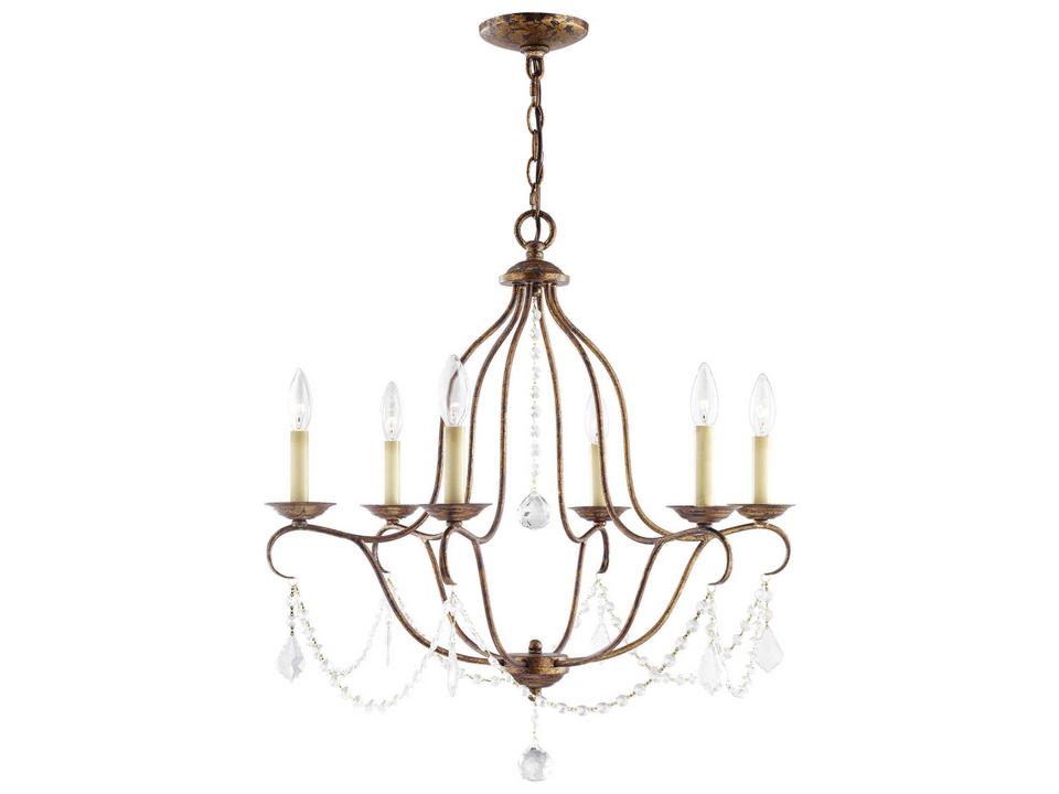 Chesterfield 6-Light Hand Applied Venetian Golden Bronze Chandelier