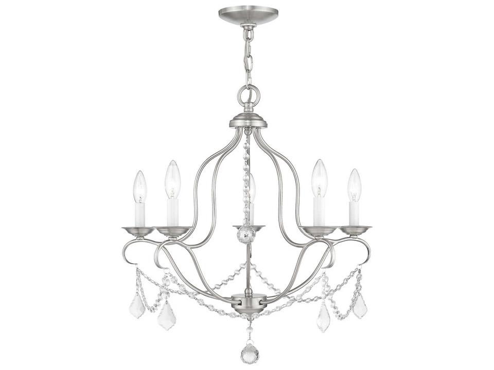 Chesterfield 5-Light Brushed Nickel Crystal Chandelier
