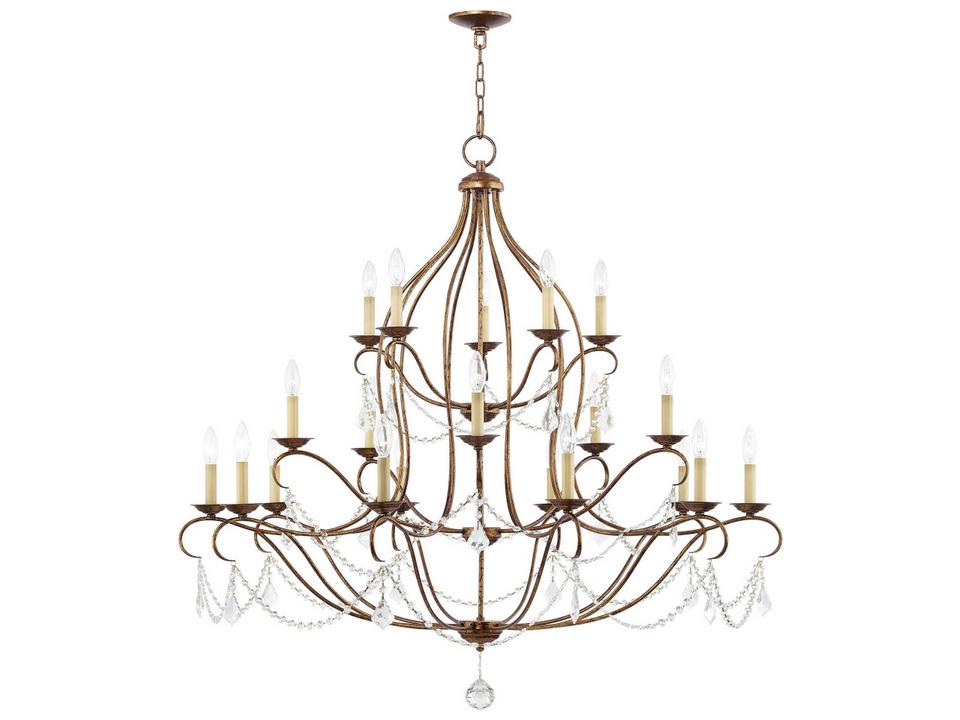 20-Light Chesterfield Chandelier in Hand Applied Venetian Golden Bronze