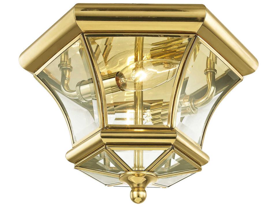 Monterey Georgetown 2-Light Outdoor Flush Mount in Polished Brass