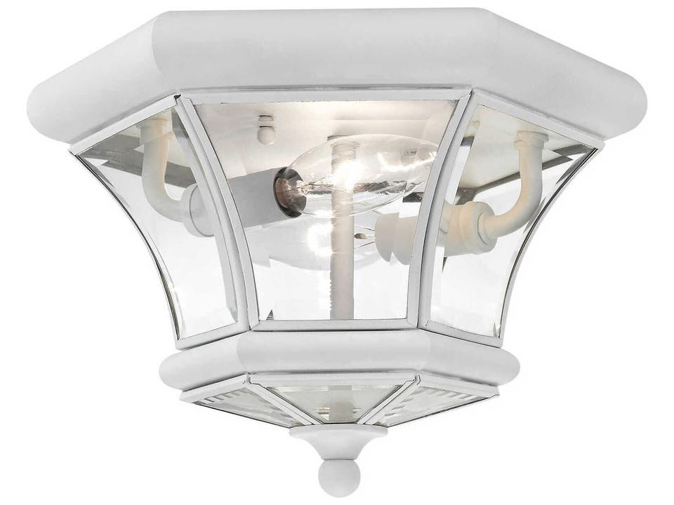Monterey-Georgetown 2-Light Outdoor Flush Mount in White