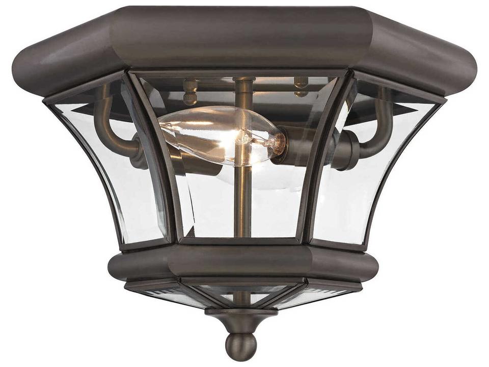 2-Light Monterey-Georgetown 11-Inch Outdoor Flush Mount in Bronze