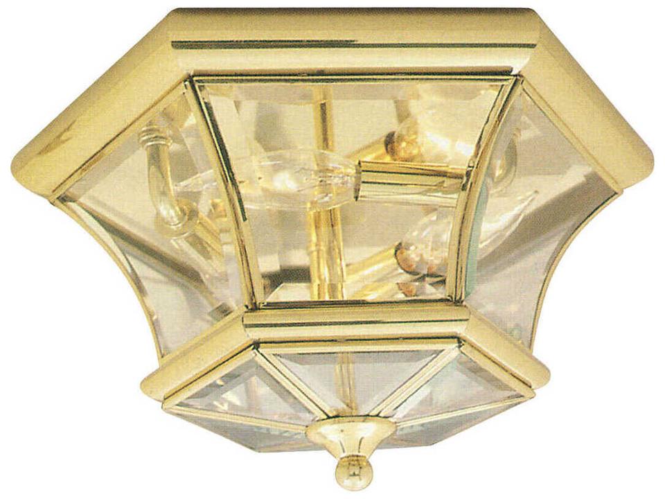 Monterey Georgetown 3-Light Outdoor Flush Mount in Polished Brass
