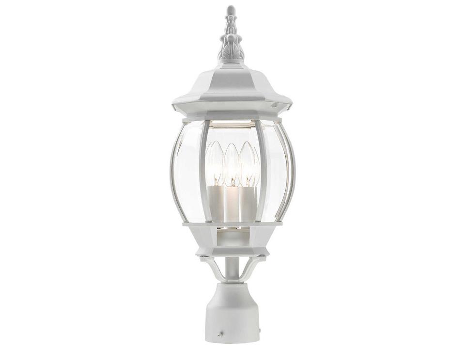 Frontenac 3-Light Outdoor Post Top Lantern in Textured White