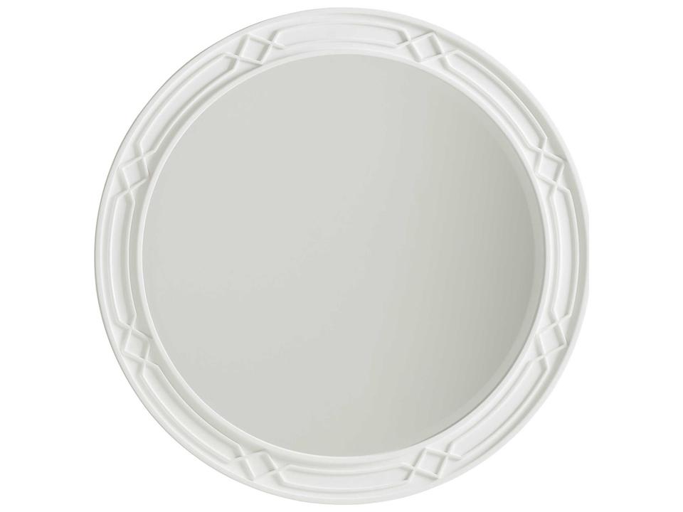 Avondale Carreno Round Wall Mirror with Fretwork in White