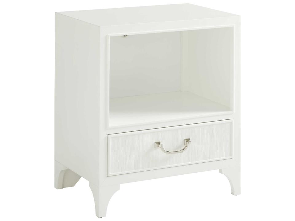 Avondale 1-Drawer Nightstand with LED Lighting in White Alabaster