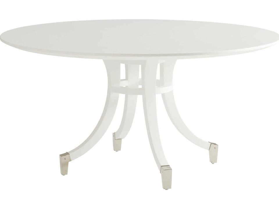 Avondale Bloomfield 54-Inch Round Wood Dining Table with Pedestal Base in White