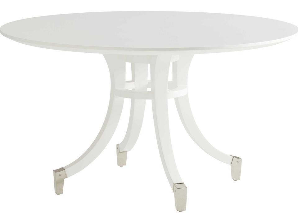 Avondale Lombard 60-Inch Round Pedestal Dining Table in White Alabaster