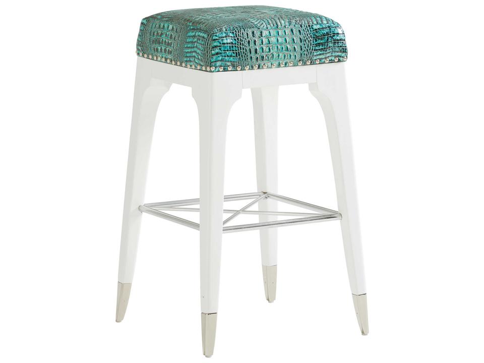 Avondale Northbrook Backless Leather Bar Stool with Nailhead Trim