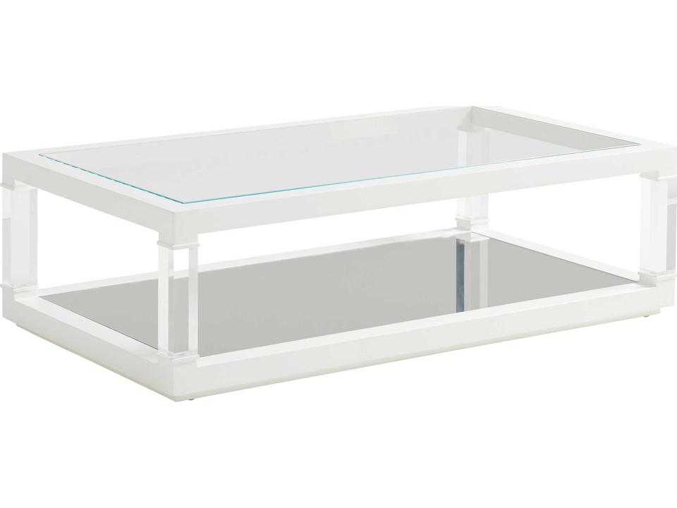 Avondale Rectangular Glass Coffee Table with Alabaster Frame