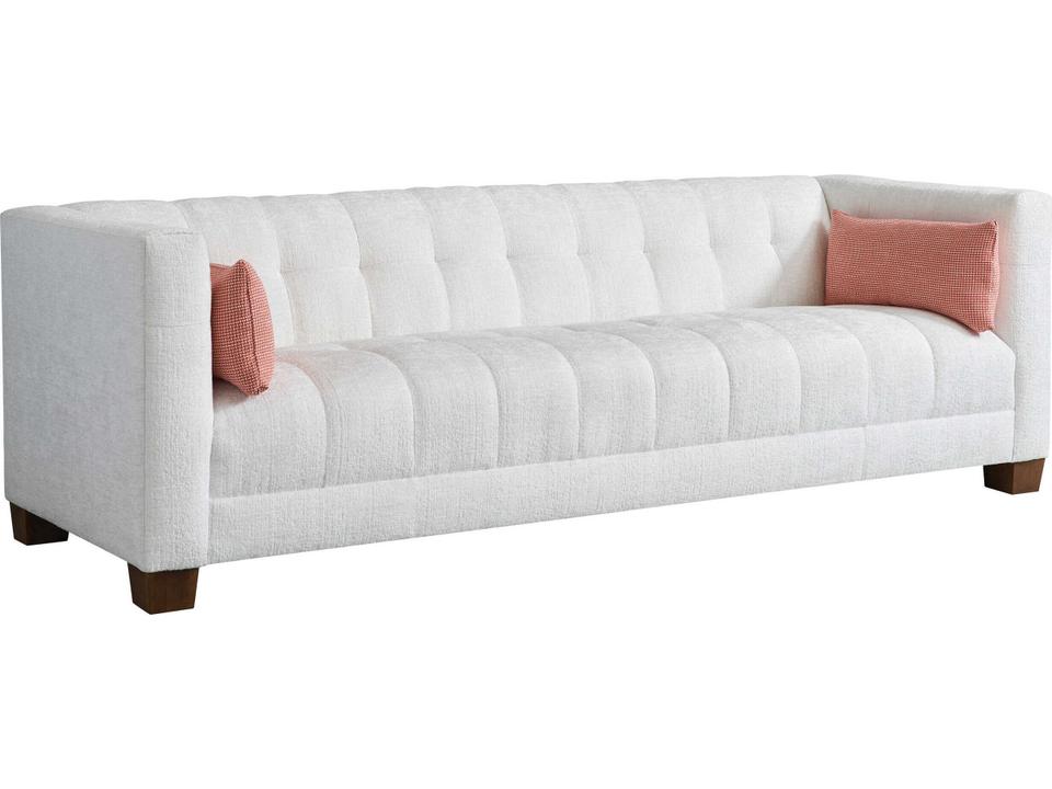 Kitano Movida White Upholstered Sofa with Kidney Pillows