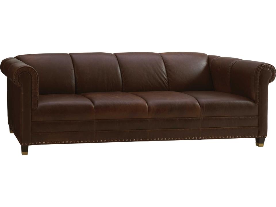Carlyle 4-Seat Norwalk Brown Leather Sofa