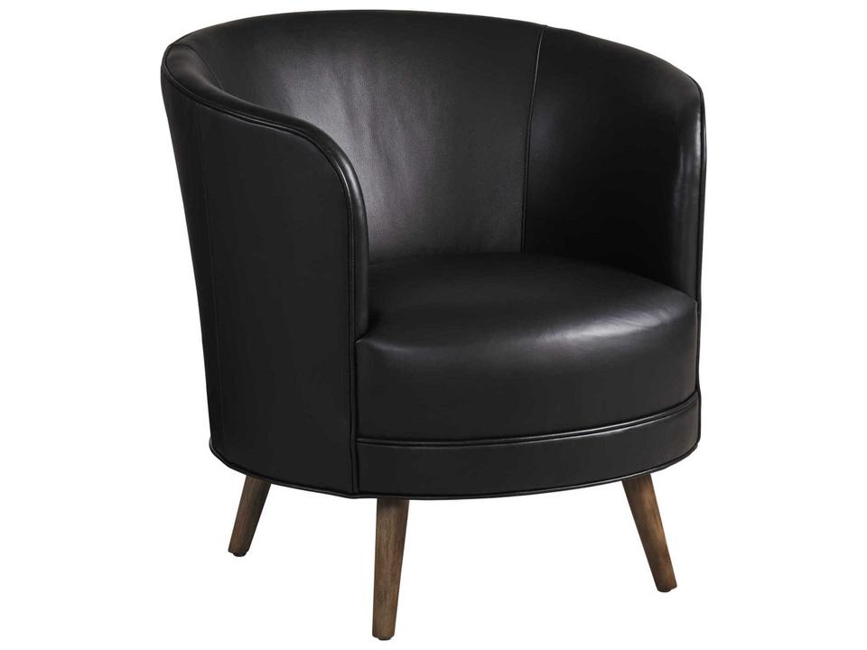 Zanzibar Torrington Leather Swivel Accent Chair in Marlena Finish