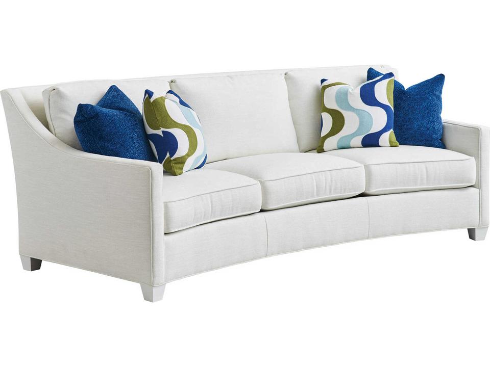 Ariana Valenza Curved 4-Seat Upholstered Sofa in Sanibel White