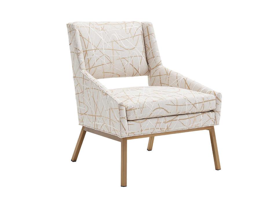 Kitano Fabric Accent Chair with Metal Base and Open Back