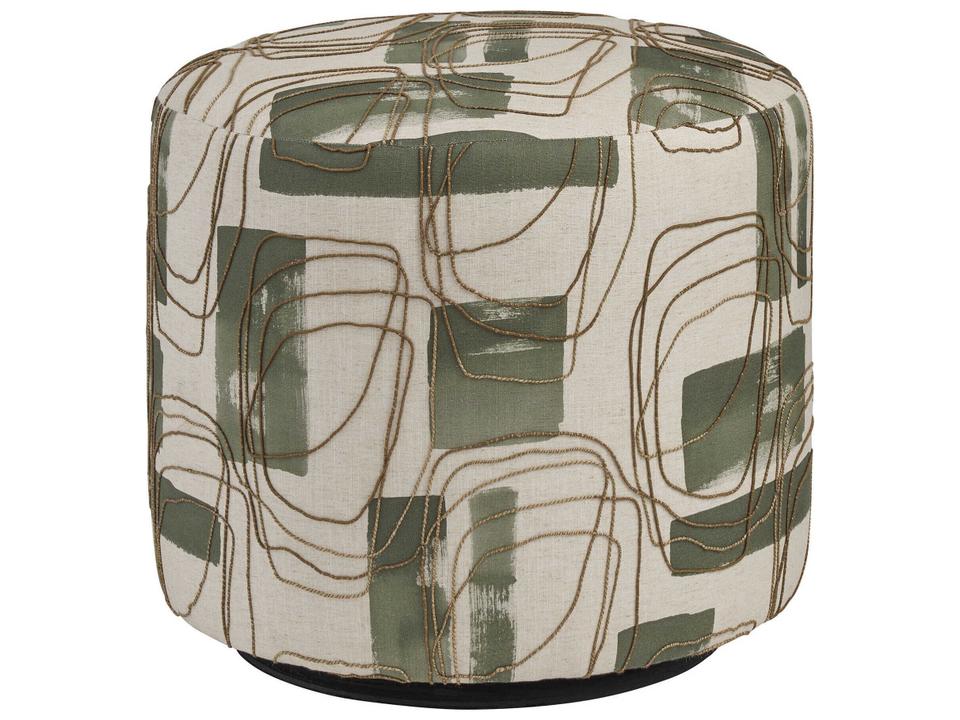 La Costa Three Arch Green Upholstered Swivel Ottoman