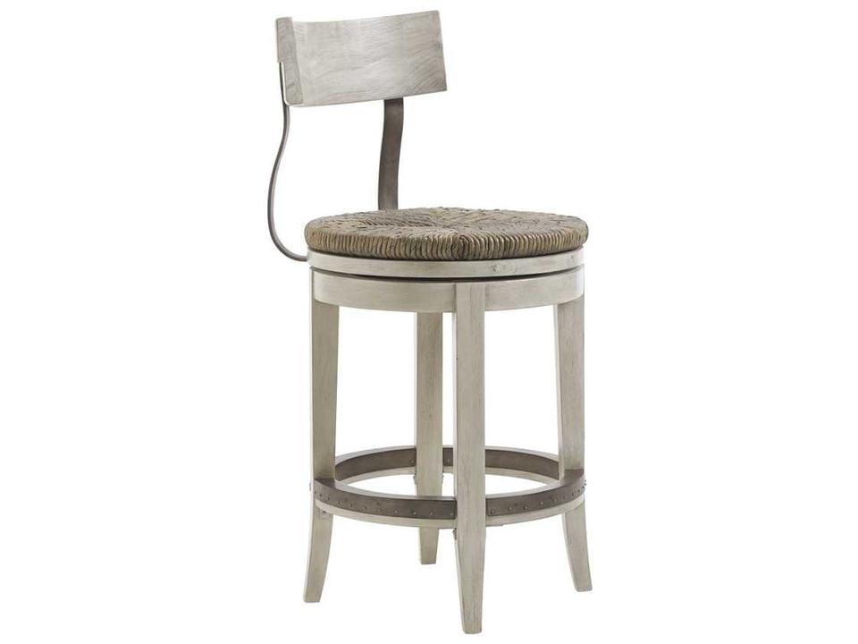 Oyster Bay Merrick Swivel Counter Stool in Light Oyster Shell