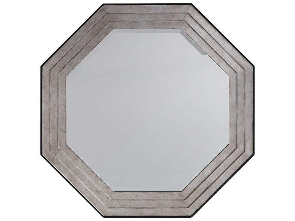 Ariana Latour Octagonal Mirror in Silver Leaf and Charcoal Gray