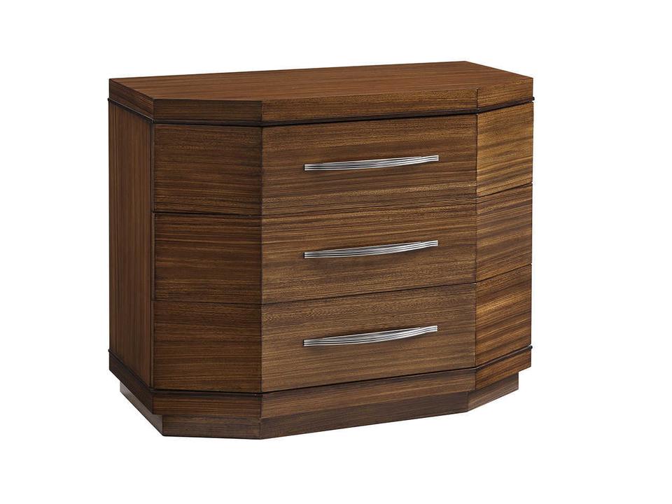 Kitano Barnes 3-Drawer Nightstand in Hazelnut Brown
