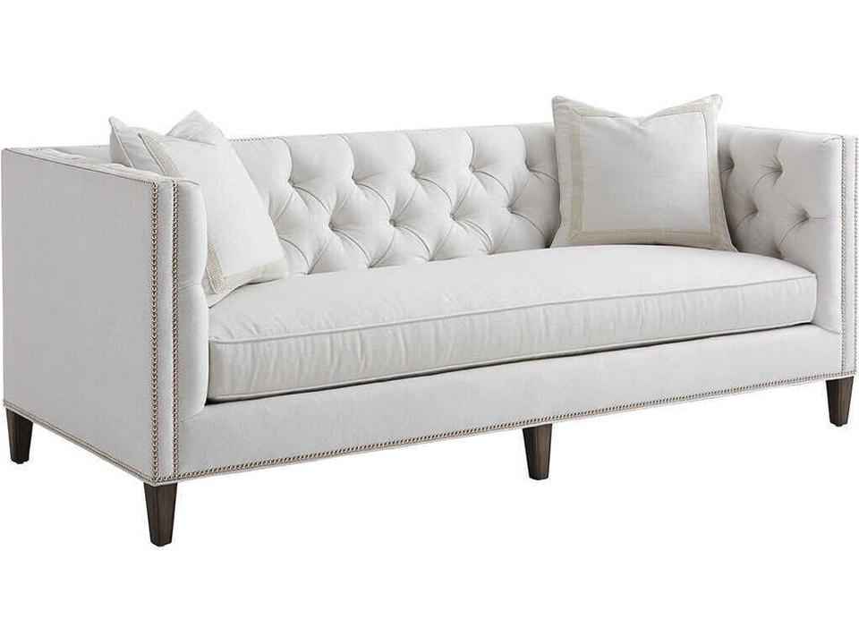 Ariana Monaco Upholstered Sofa with Nailhead Trim and Tapered Legs