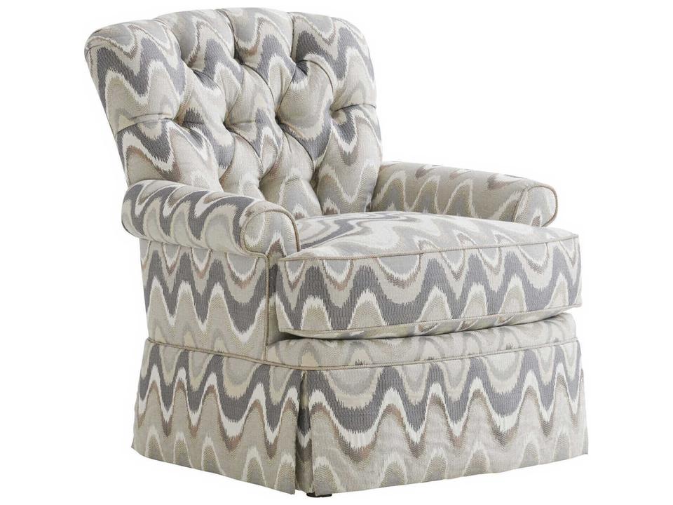 Kempton Tufted Fabric Accent Chair in Beige with Rolled Arms