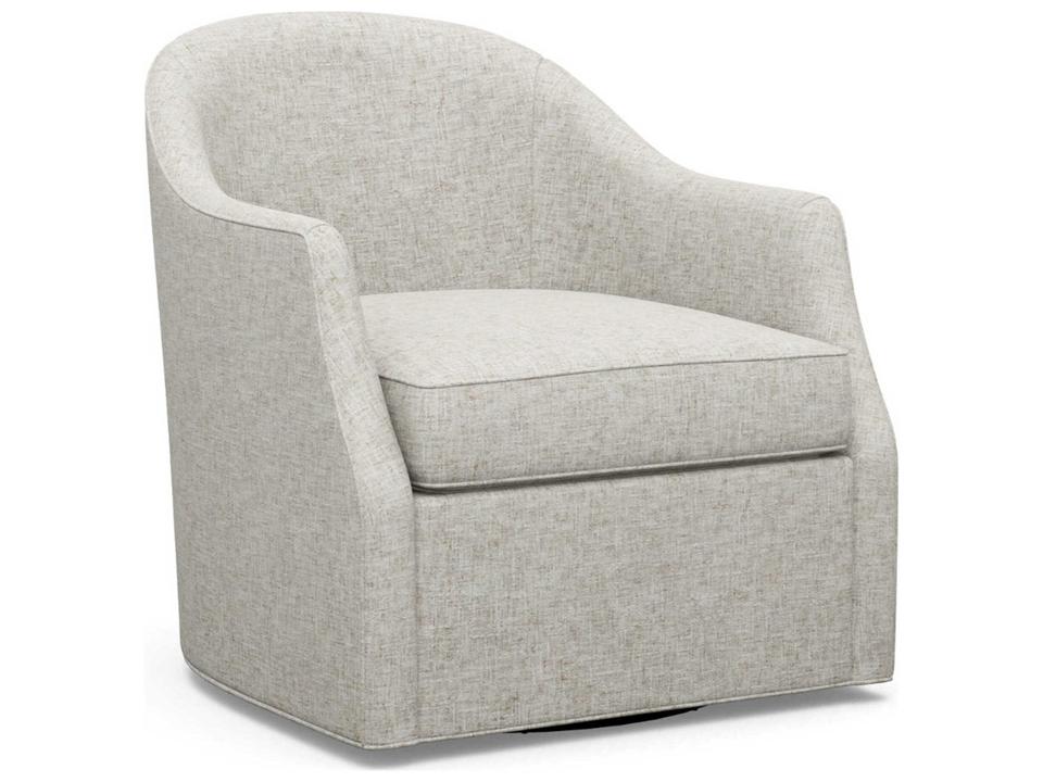 Ariana Escala Swivel Accent Chair with Ultra Down Seat Cushion in Gray Fabric