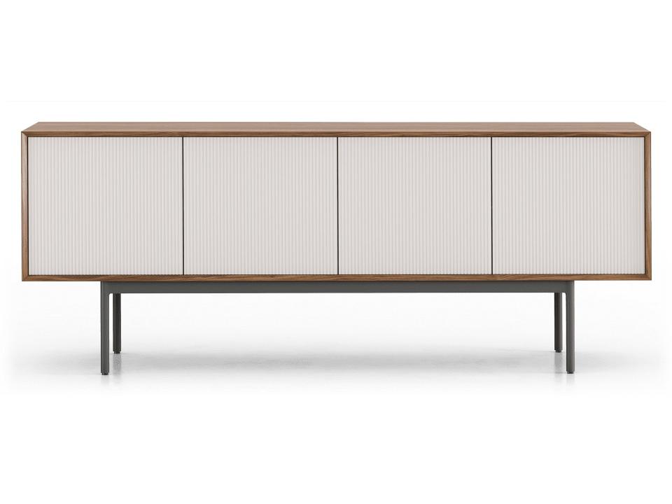 Luxcor Modluxe Calais Sideboard in Walnut and Matte Chateau Gray