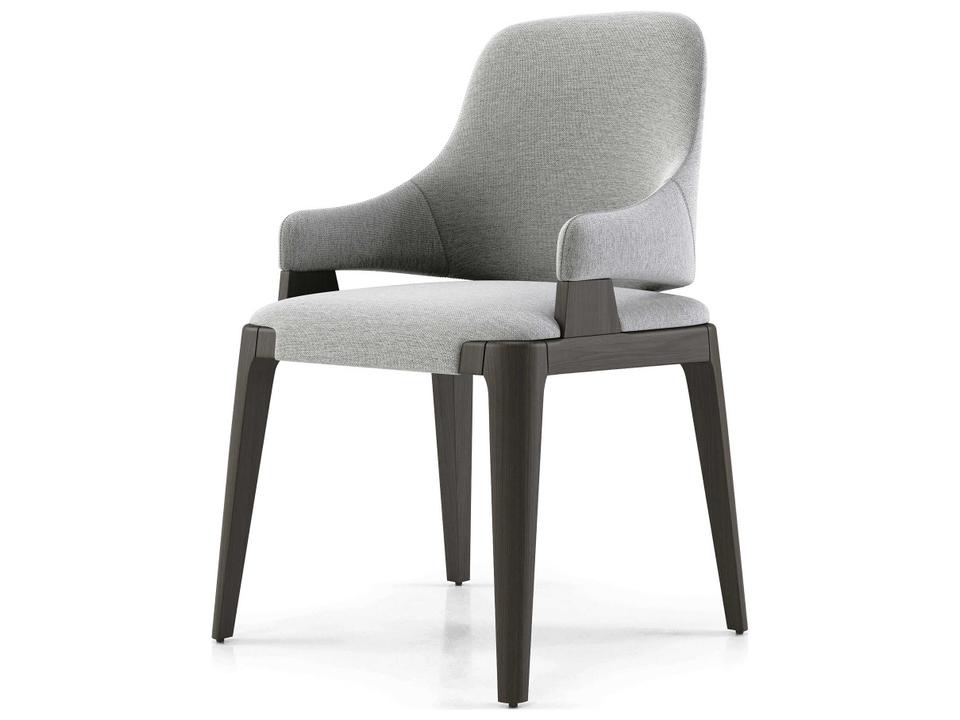 Luxcor Modluxe Dumfries Dining Chair in Storm Gray Fabric and Seared Ash