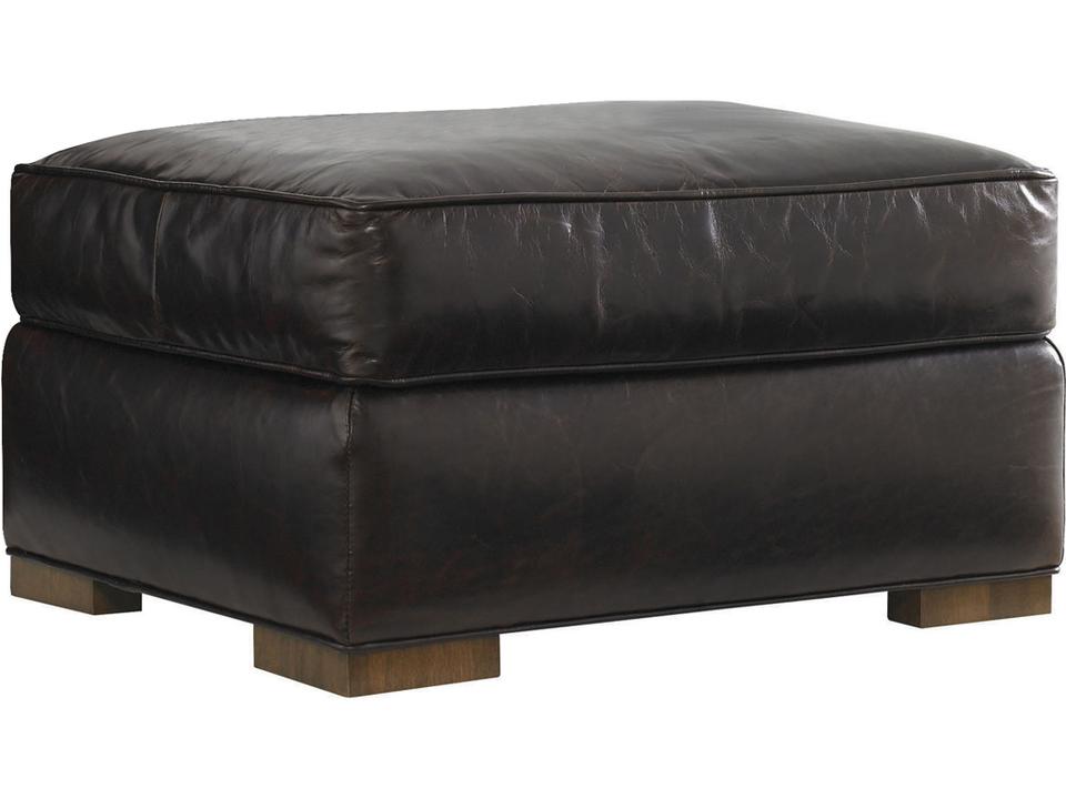 Tower Place Edgemere Leather Ottoman with Ultra Down Cushion