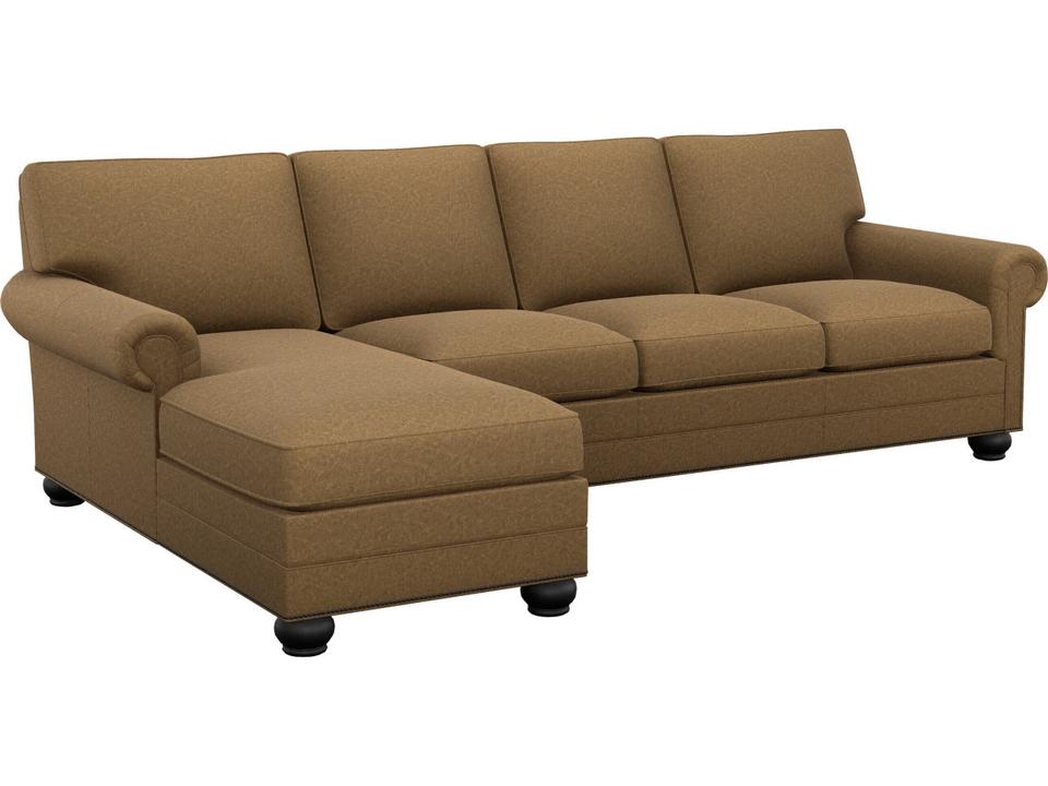 Couture Leather Braxton Brown Sectional Sofa