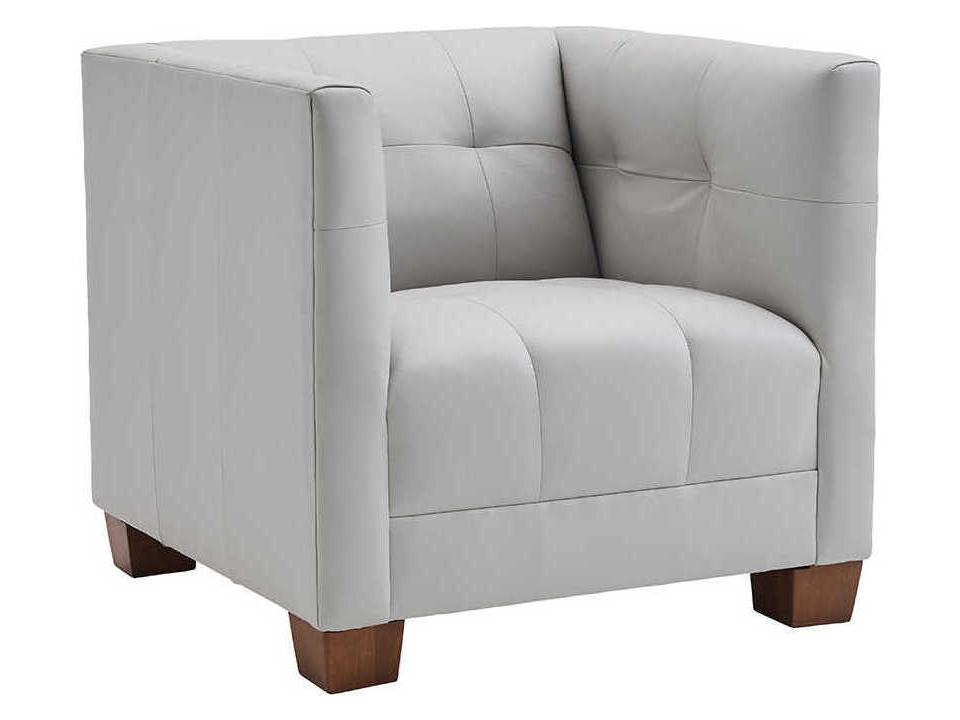 Kitano Leather Accent Chair with Tight Seat and Channel Tufting
