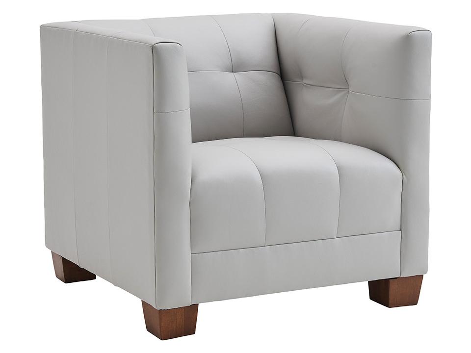 Kitano Emilia Leather Accent Chair with Channel Tufting