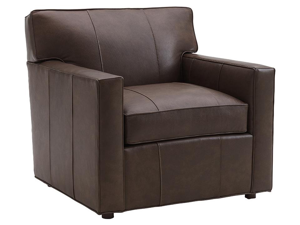 Kitano Ardsley Leather Accent Chair in Brown