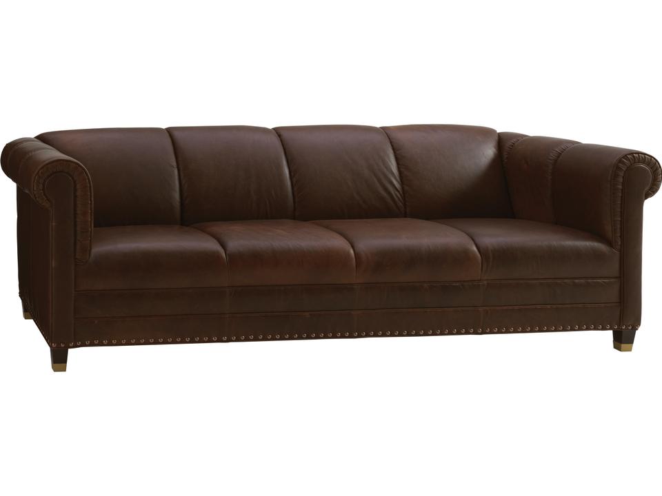 Carlyle 3-Seat Leather Sofa with Nailhead Trim