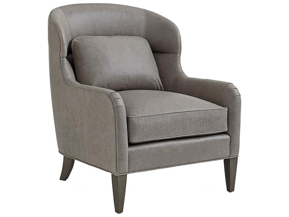 Ariana Chaffery Leather Accent Chair in Gray