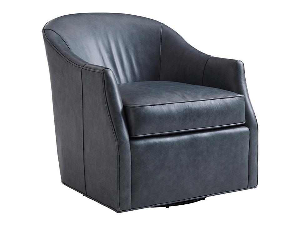 Ariana Escala Leather Swivel Accent Chair
