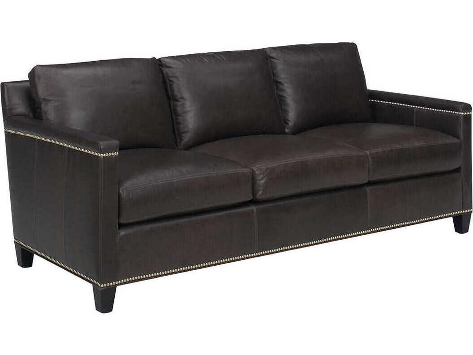Strada Leather Sofa with Nailhead Trim