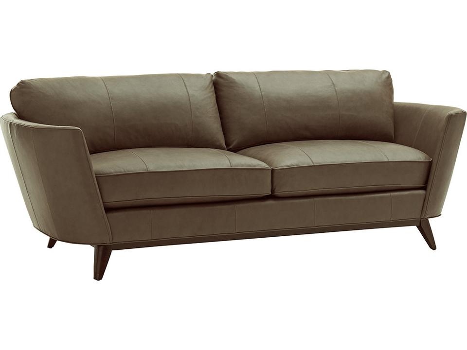 Kahn 3-Seat Leather Sofa with Track Arms in Modern Contemporary Style