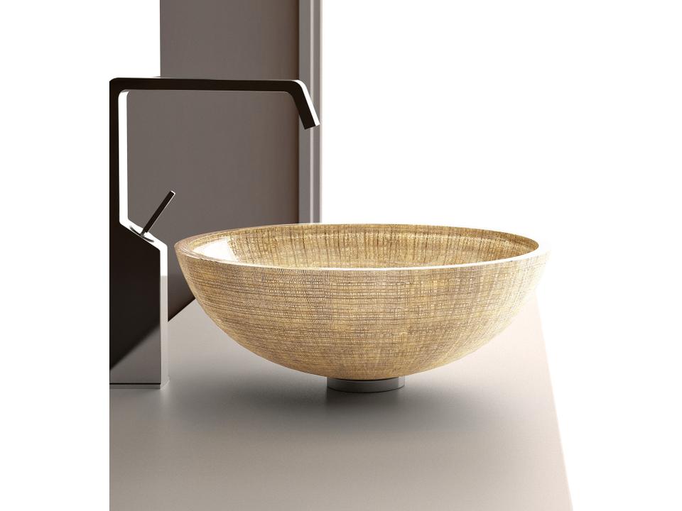 Zaffirina Glass Vessel Sink  Gold And Silver